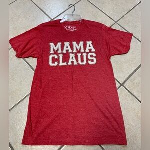 Adult Medium Large or XXL Red Mama Claus Graphic Christmas Themed T-shirt NWT